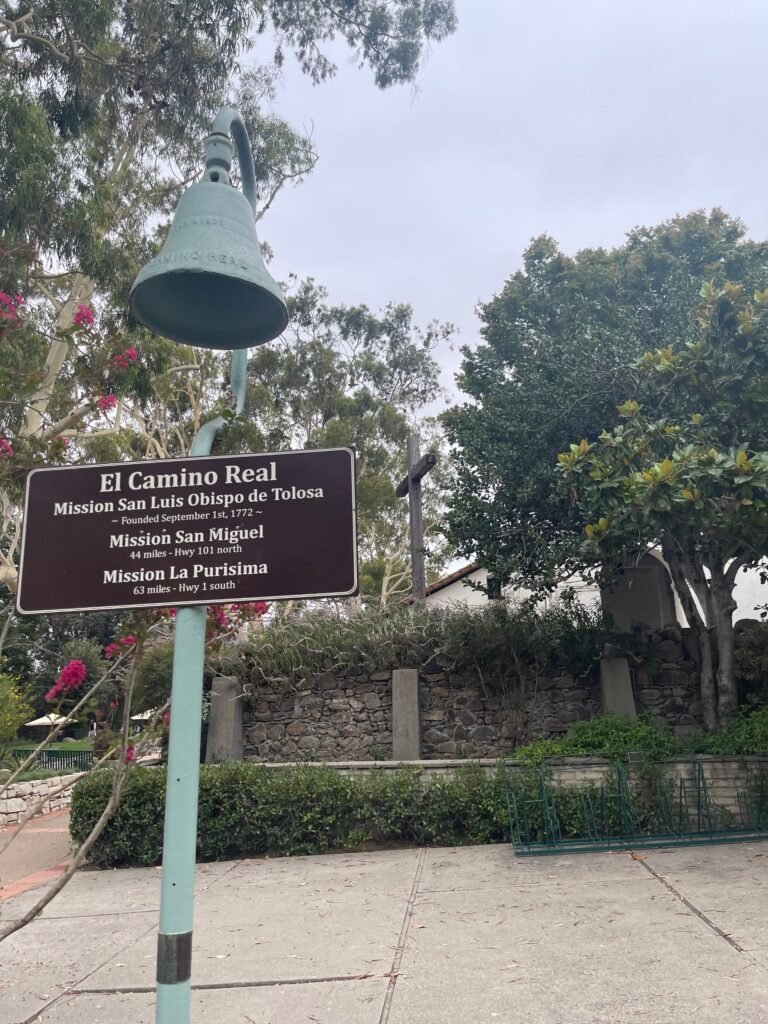 A bell along El Camino Real at Mission San Luis Obispo de Tolosa